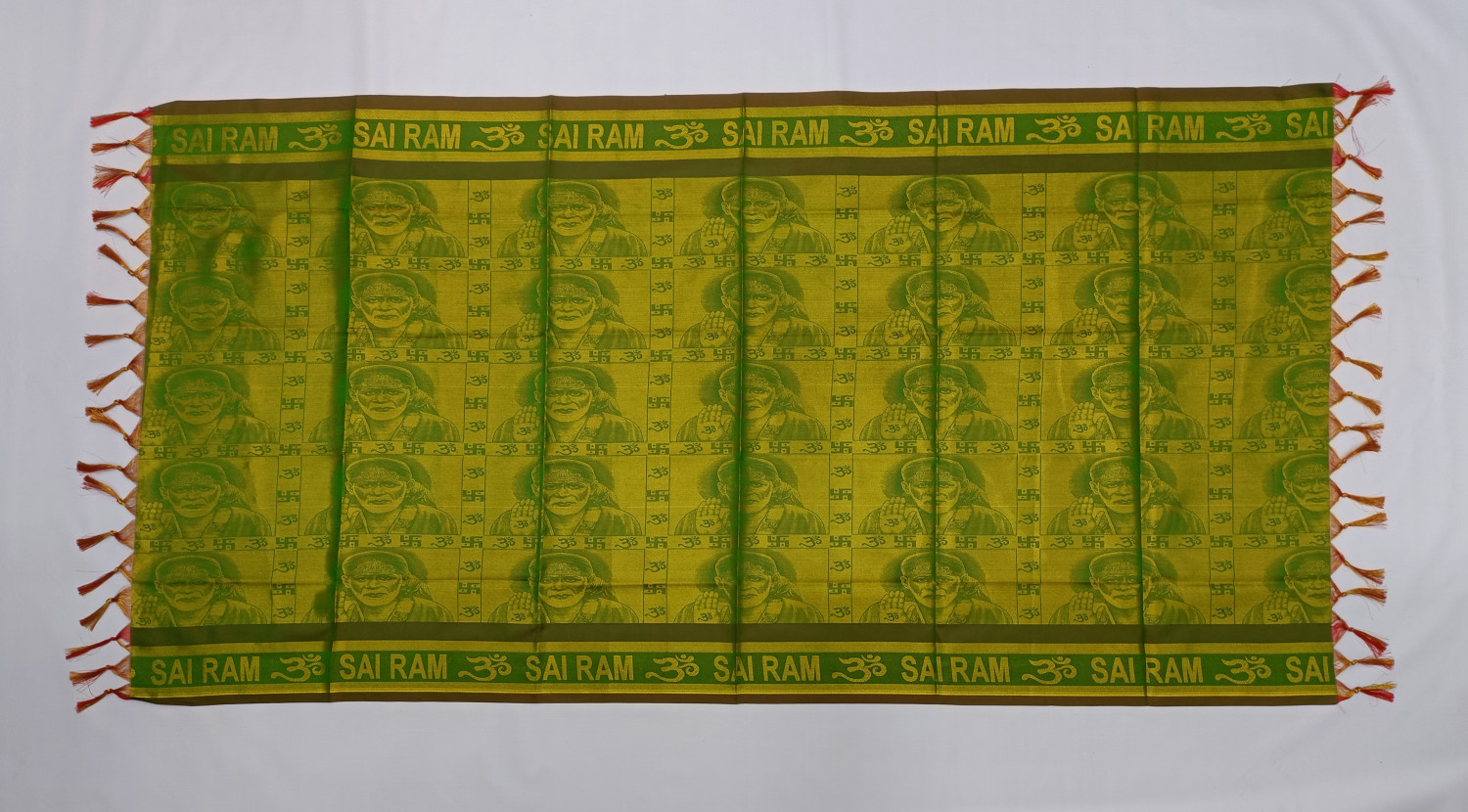 JARI SAI RAM SHAWL  (GREEN  )