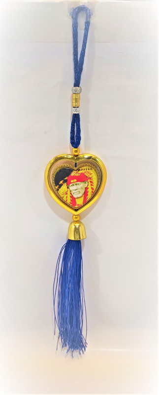 SAI BABA HANGER BLUE (HEART SHAP)