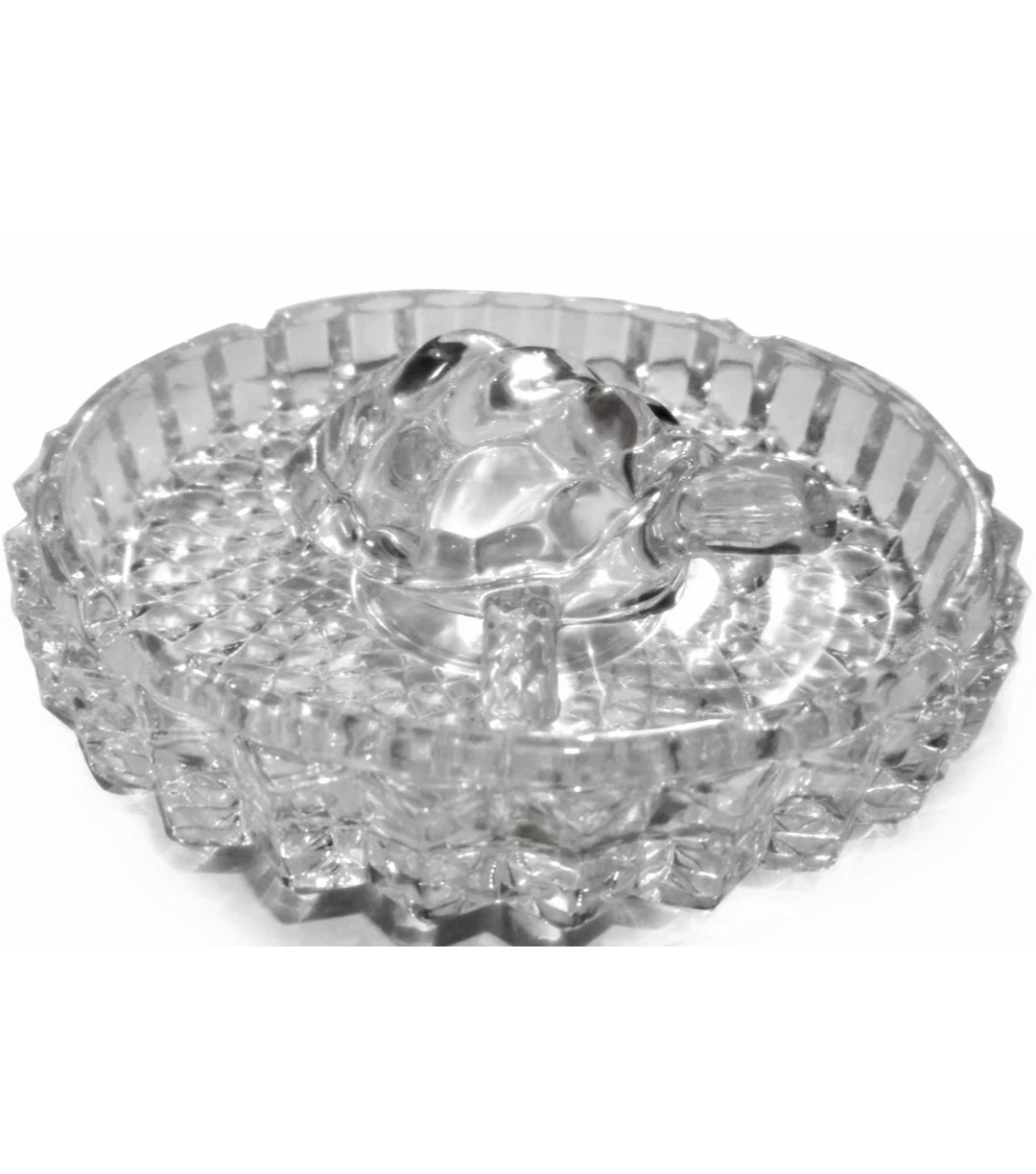 ORIGINAL CRYSTAL TORTOISE GLASS KACHUA WITH BEAUTIFUL BOWL PLET.