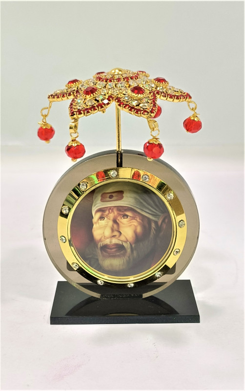 SAI BABA WITH CHHATRA CAR DASHBOARD ACRYLIC STAND